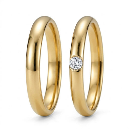 Gifteringer i gult gull 14 kt, 3 mm. GERSTNER - 282680