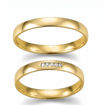 Gifteringer i gult gull 14 kt med diamanter - 282650