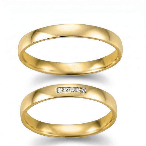 Gifteringer i gult gull 14 kt med diamanter - 282650