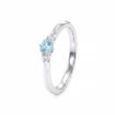Gullring i hvitt gull 14kt med Sky Blue Topas og diamanter 0.05 ct TW-Si - coc5000547th