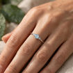 Gullring i hvitt gull 14kt med Sky Blue Topas og diamanter 0.05 ct TW-Si - coc5000547th