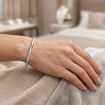 Armbånd gull. Classic armring rund profil, hvitt gull 14 kt, 4 mm - 02HV4065