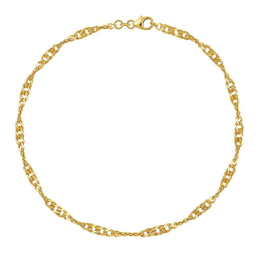 Singapore kjede i gult gull 14 kt, 19 cm, bredde 2.9 mm - 18GU2919