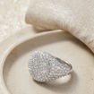 Swarovski Meteora cocktail ring, White, Rhodium plated - 5689426