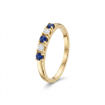 Diamantring i gull 14kt med safir og 0,013 ct W-Si - coc00374